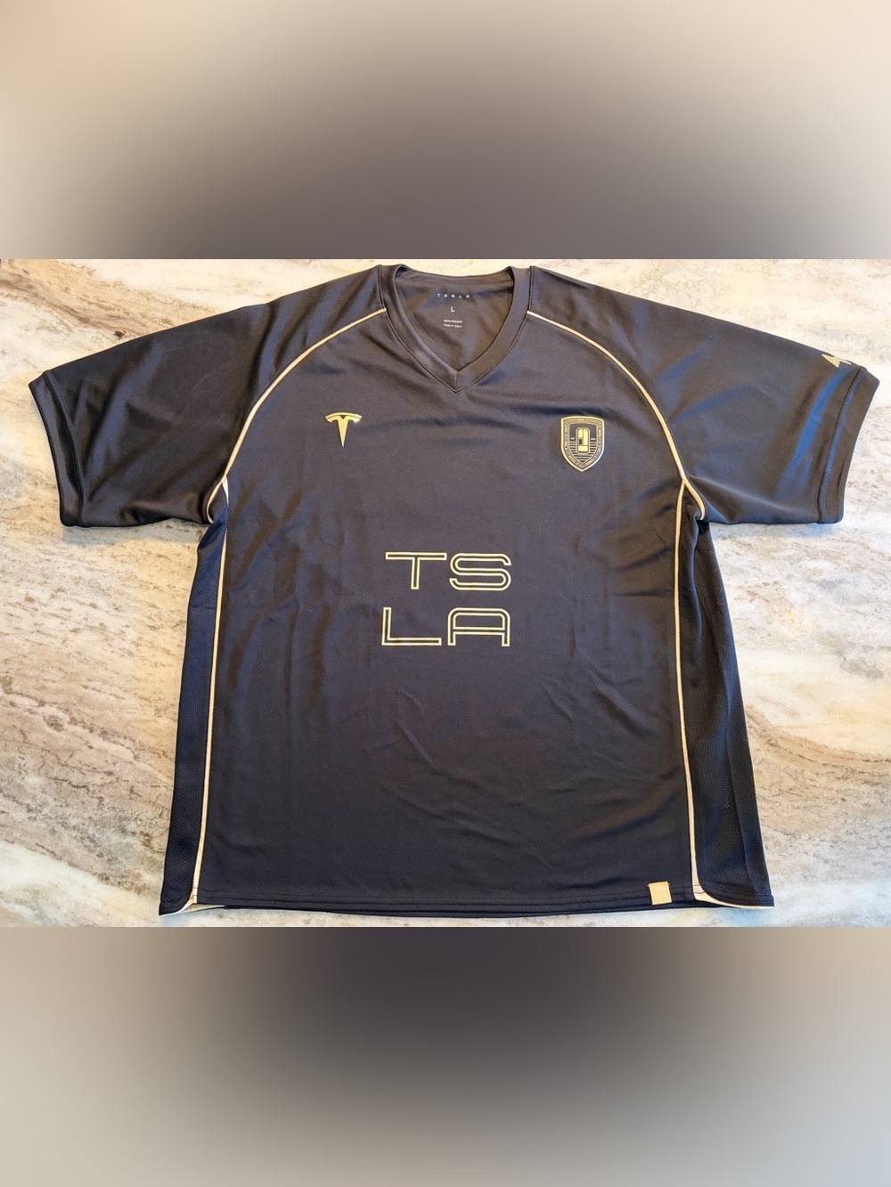 NWOT Tesla FC Soccer Football Jersey World Cup Limited Edition Black Men’s Large